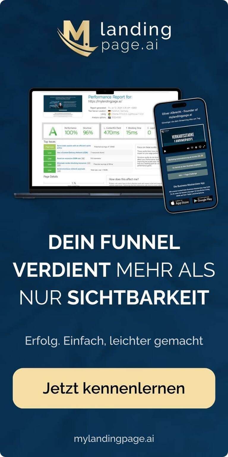 Dein Funnel verdient mehr als nur Sichtbarkeit - mylandingpage.ai