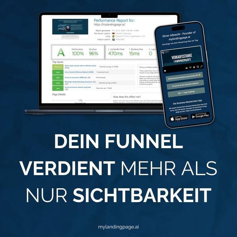 Dein Funnel verdient mehr als nur Sichtbarkeit - mylandingpage.ai