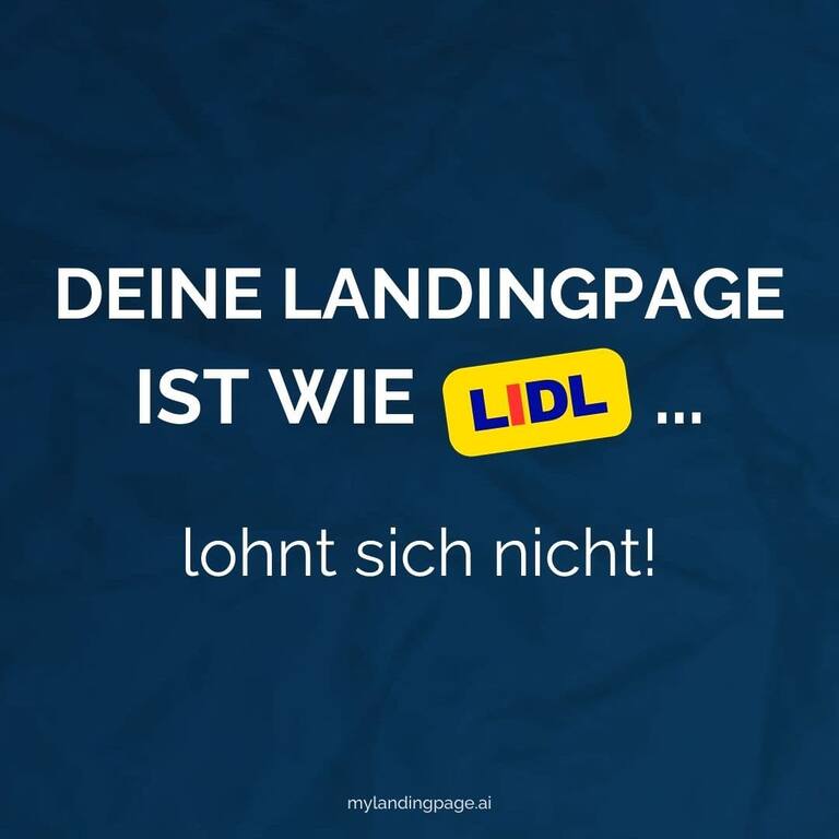 Deine Landingpage ist wie ein Discounter - schlecht optimiert